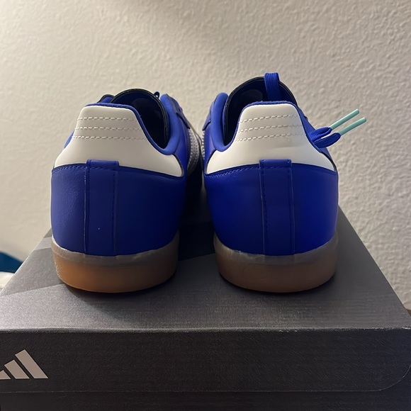 NWT Adidas Men's The Velosamba Vegan Shoes - Lucid Blue/Off White - HQ6709 - Picture 7 of 12